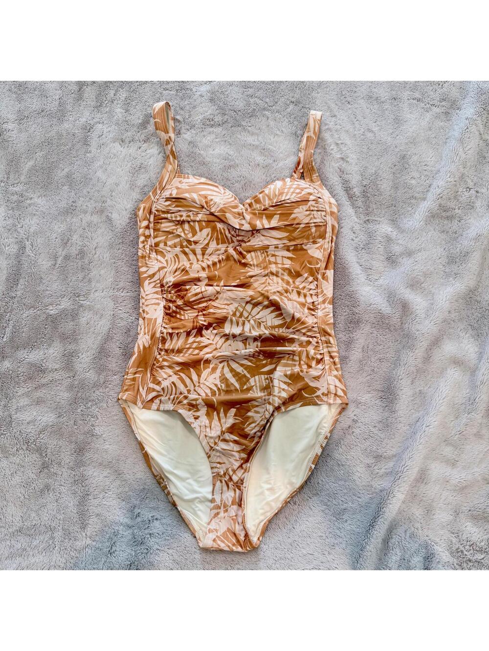 Niptuck Swim One-Piece Swimsuit with Leaf Print